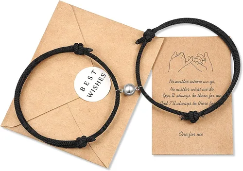 Pulseras magnéticas para parejas, pulsera de cuerda trenzada de atracción mutua, regalos para parejas, mujeres, hombres, amantes, novio, novia, él,