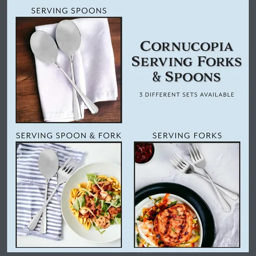 Miniatura 9 de Cornucopia Brands Cucharas de servir de acero inoxidable extragrandes (paquete de 2), utensilios para servir estilo buffet y banquete