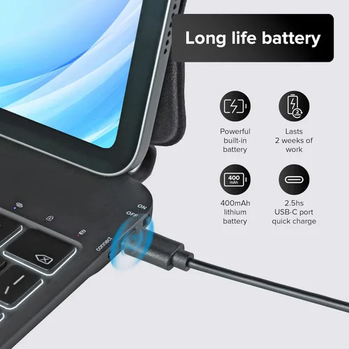 Miniatura 4 de mobee Funda Magic Keyboard para iPad Pro de 11 pulgadas (4ª/3ª/2ª/1ª) Gen y iPad Air de 11 pulgadas (M4/M3/M2, 2026/2025/2024) y iPad Air de 10.9