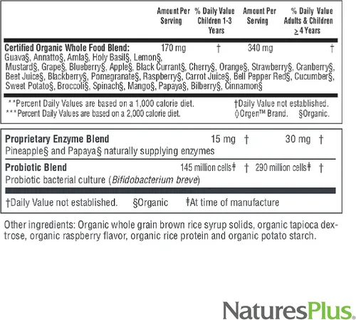 Miniatura 5 de NaturesPlus Source of Life Garden Family Multivitamínico – 60 masticables – Sabor mixto de bayas – Energía, metabolismo y salud digestiva