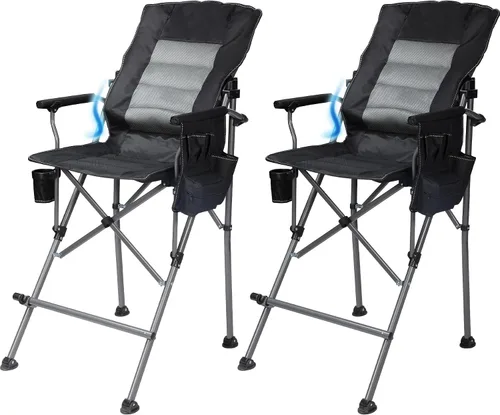 Miniatura 13 de Sillas plegables extra altas Stonehomy para adultos 330lbs, sillas director plegables de altura de barra portátiles para acampar al aire libre