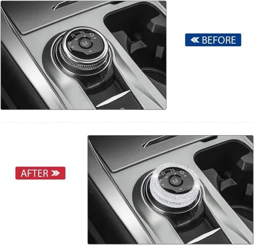 Miniatura 3 de PIFOOG Bling Explorer Accesorios para Ford 2023 2022 2021 2020 Cubierta de Perilla de Cambio de Marchas Calcomanía Cristal Perillas de Interruptor