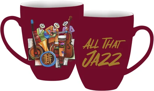 African American Expressions -All That Jazz - Taza de café, 15 onzas, apta para lavavajillas y microondas (4.25 x 3.5 pulgadas) CHMUG-55