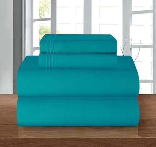Miniatura 105 de Elegant Comfort - Juego de sábanas de 4 piezas de microfibra, 1500 hilos, sin arrugas, sábana bajera elástica, esquinas tipo bolsillos profundos