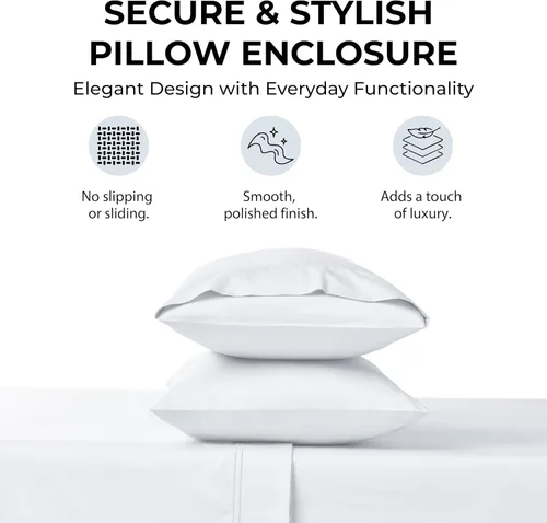 Miniatura 6 de Sábanas de Cama de Algodón 100% Natural Juego de Sábanas Cal King de Tejido Satén de Una Sola Capa 500 TC Ropa de Cama Sólida Transpirable e