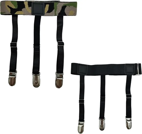 soujkooy 2 pares de estancias para camisa para hombre, soportes ajustables de alta calidad, pantalones de camisa para hombres policía militar
