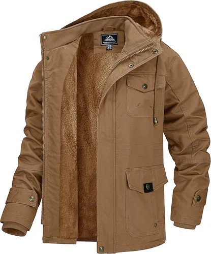 Miniatura 2 de MAGCOMSEN Men's Winter Coat Military Jacket Fleece Lined Parka Cotton Cargo Jacket