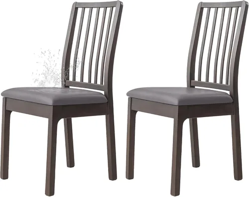 Miniatura 14 de Dimatic Juego de 2 fundas de asiento para silla, de piel sintética, impermeables, fundas elásticas para sillas de comedor, fundas protectoras