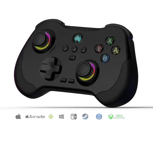 Miniatura 9 de Koiiko Wireless Gaming Controller for ipad/iphone Android/PC/Switch/Streaming on Xbox/PS4/PS3, Bluetooth, Pocket Size, 7-Colors LED, Hall Effect