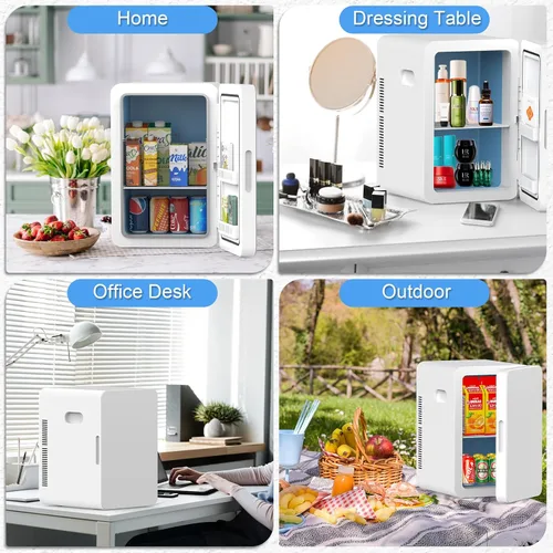 Miniatura 7 de advwin Mini Refrigerador de 22L para Dormitorio, 30 Latas Enfriador y Calentador Portátil Refrigeradores Compactos con Alimentación CA/CC