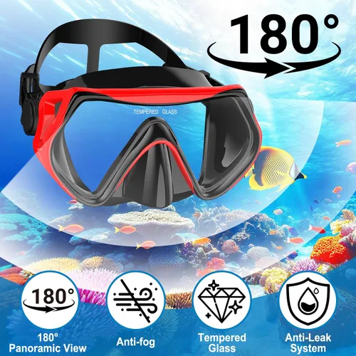 Miniatura 2 de Equipo de esnórquel para adultos, conjunto de esnórquel máscara de buceo con tubo seco superior, gafas de natación para adultos con cubierta