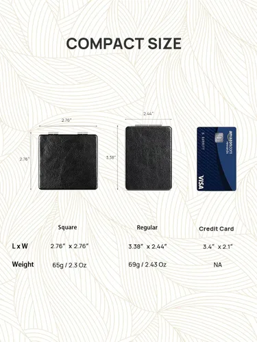 Miniatura 4 de Omiro - Espejo compacto, cuero PU clásico. Ampliación 1x/3x, ultra portátil para el bolsillo, ideal para bolsos y viajes (negro)
