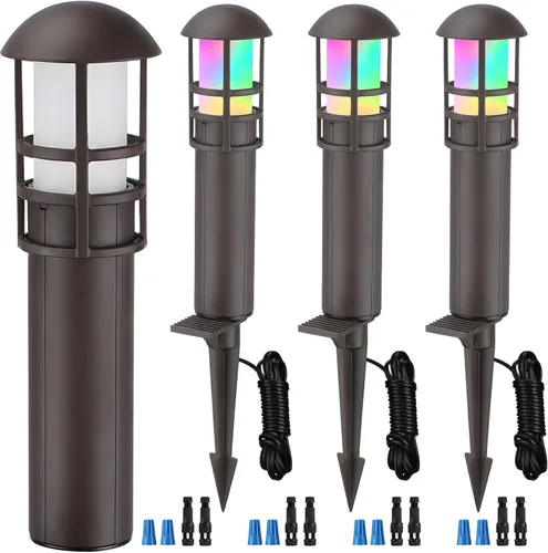 Miniatura 10 de LEONLITE Luces de camino de paisaje de bajo voltaje, 3 W, iluminación de paisaje de 12-24 V, luces LED de camino de bolardo con cable CRI90+, Blanco