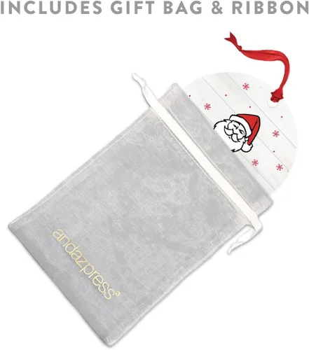 Miniatura 4 de Andaz Press Adorno redondo de metal de Papá Noel, regalo de broma, masajista favorito de Santa, 1 paquete, ideas de regalo de elefante blanco X-Mas