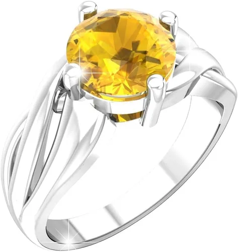 Belinda Jewelz Womens 925 Sterling Silver Ring Rhodium Plated 8mm Solitaire Round Cut Birthstone Gemstone Band Jewelry Gift for Party Wedding