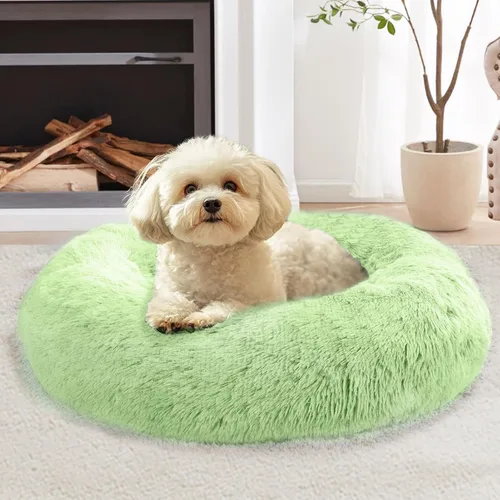 Miniatura 27 de JOLLYVOGUE Cama Calmante para Perros Pequeños - Cama para Perros Pequeños en Forma de Dona Lavable de 23 Pulgadas para Gatitos y Cachorros, Camas