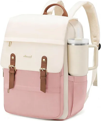 Miniatura 16 de LOVEVOOK Mochila para laptop para mujer, mochila de viaje vintage aprobada por aerolíneas de 15.6 pulgadas, mochila grande para computadora, mochila