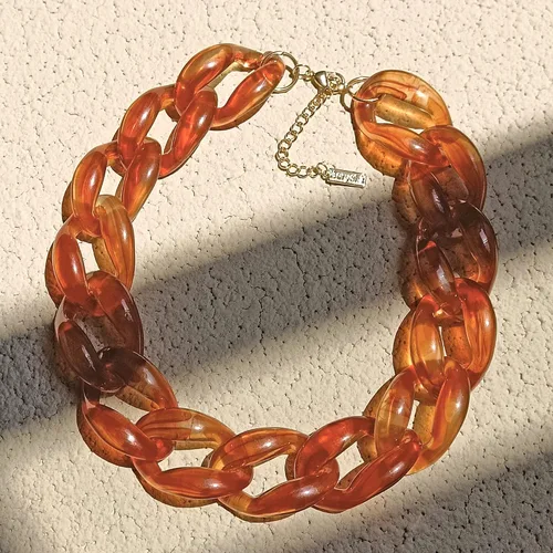 Miniatura 3 de Beryohz Gargantilla gruesa de moda de acrílico con eslabones de cable para mujer