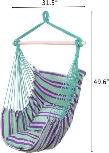 Miniatura 4 de Silla colgante de cuerda – Silla hamaca para decoración de dormitorio, columpio para adultos, silla de cuerda para interiores, exteriores, porche