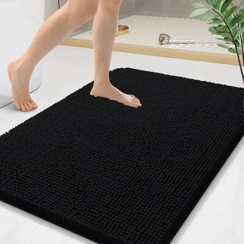 Miniatura 114 de Arotive Alfombras de baño de felpilla extrasuaves y absorbentes, de 24 x 16 pulgadas, lavables a máquina, parte trasera de goma antideslizante