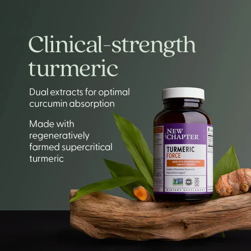 Miniatura 4 de New Chapter Suplemento de cúrcuma, un diario, apoyo para el corazón, el cerebro y la inflamación saludable, la curcumina de cúrcuma supercrítica