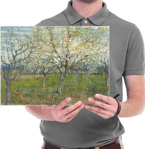 Miniatura 6 de Wieco Art Huerto con árboles de albaricoque en flor, impresión en lienzo, arte clásico de paisaje floral de Van Gogh, arte de pared moderno y famoso