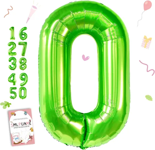 Miniatura 142 de Globos de números de 40 pulgadas del 0 al 9 dorados grandes del número 0, globos digitales para suministros de decoración de celebración de fiesta