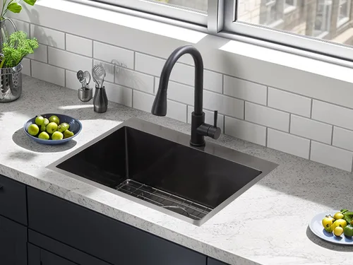 Miniatura 9 de 22x18 Pulgadas Fregadero de Cocina Gunmetal Negro de Montaje Superior, Fregadero de Barra de Cocina RV de 16 Calibre, Fregadero de Barra Húmeda