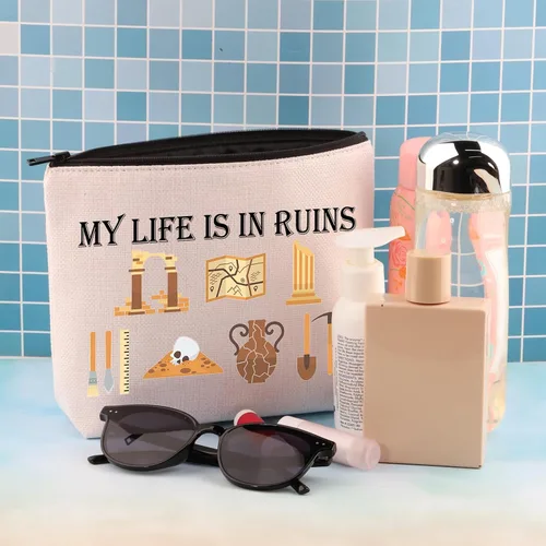 Miniatura 7 de BDPWSS Regalos de arqueología para mujeres, regalo de arqueólogo, My Life Is In Ruin, divertida bolsa con cremallera de arqueología, Mi bolsa