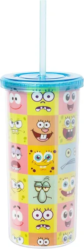 Miniatura 22 de Silver Buffalo Care Bears - Vaso alto de plástico iridiscente con diseño de estrellas arcoíris con tapa y pajilla, 20 onzas Care Bears iridiscentes