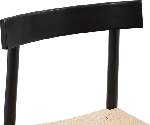 Miniatura 11 de Poly & BARK Hamm Silla de comedor – 18 pulgadas de altura del asiento, marco de roble macizo, asiento de cuerda tejida a mano, diseño moderno
