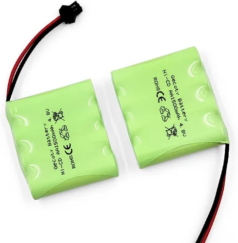 Miniatura 4 de Batería RC de 4.8 V, paquete de 2 baterías recargables de Ni-Cd de 1500 mAh de 4 celdas AA con enchufe SM 2P para auto a control remoto, camión