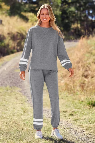 Miniatura 122 de Prettygarden - Conjunto de pijama de dos piezas para mujer, diseño de teñido anudado, sudadera informal de manga larga con pantalones largos, ropa