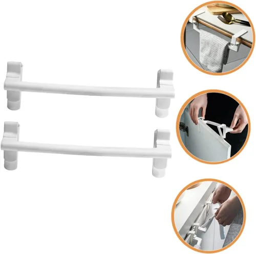 Miniatura 2 de Zerodeko Toallero de baño, barra de platos, estante de plástico para toallas, estante para colgar, 2 piezas, material ABS, soporte para toallas