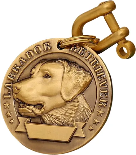 Miniatura 48 de Etiquetas de identificación para mascotas de cobre puro, etiquetas de nombre de perro personalizadas en relieve 3D con letras personalizadas
