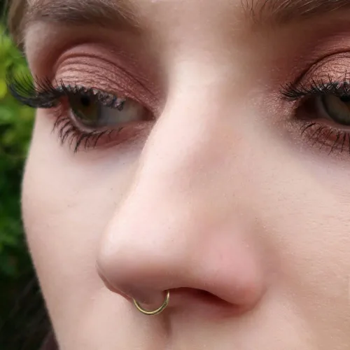 Miniatura 17 de 925 Sterling Silver Fake Clip on Nose Ring, 20g Tiny Faux Non Piercing Huggie Hoop