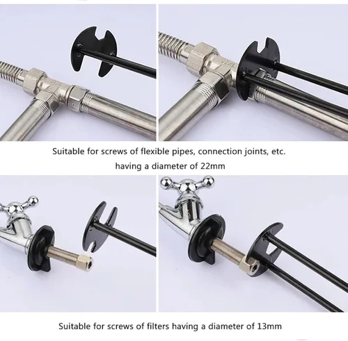 Miniatura 4 de Llave hexagonal de cuatro mandíbulas, llave multifuncional para fregadero, instalación de mantenimiento y herramientas de extracción para baño