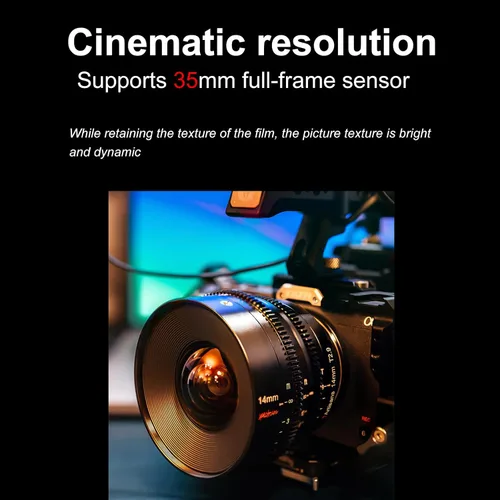 Miniatura 3 de 7artisans Lente Cine T2.9 de 0.551 in para Canon EOS-R, lentes de cámara sin espejo Prime de marco completo, gran angular de 114°, trazo de enfoque