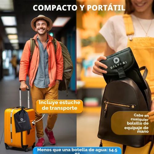 Miniatura 8 de Reposapiés portátil para avión para viajes en avión - Cómoda hamaca para pies con espuma viscoelástica y tablero rígido para evitar que los pies se