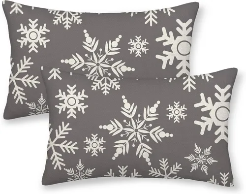 Miniatura 27 de Fundas de almohada navideñas de 18x18 pulgadas, paquete de 2, cuadros búfalo rojo y negro con ciervo, fundas de almohada decorativas, decoración
