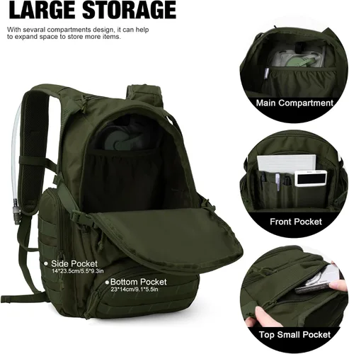 Miniatura 4 de Mardingtop - Mochilas tácticas Molle (Equipo modular de transporte de carga ligera), estilo militar, de 25 litros, para senderismo, acampar, viaje