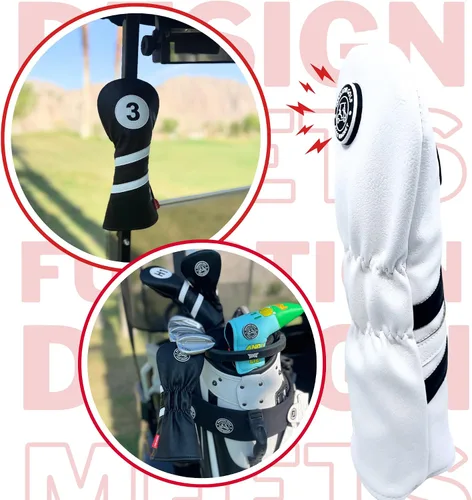 Miniatura 5 de Madson Golf Fundas magnéticas para carrito: fundas elegantes y protectoras para palos de golf, con imán de goma para posicionamiento seguro y acceso