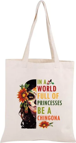 Miniatura 8 de JXGZSO Bolsa de cosméticos para dama mexicana en un mundo lleno de princesas Be a Mexican Makeup Bag Badass Women Gift, En un mundo HCB