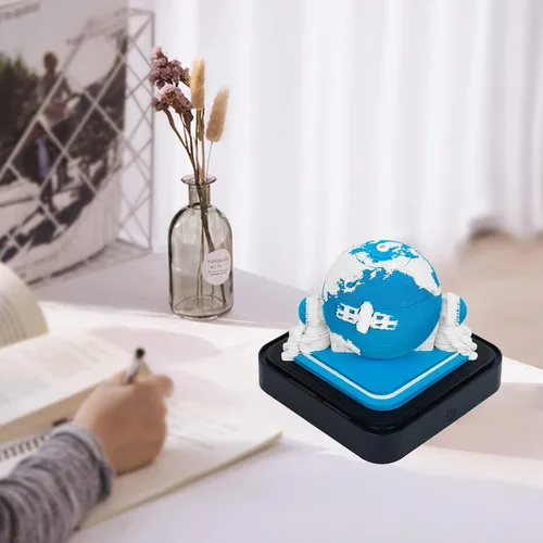 Miniatura 2 de Bloc de notas con calendario de piezas de tiempo 2026, calendario de escritorio 3D Earth 2026, bloc de notas con luz, calendario artístico 3D