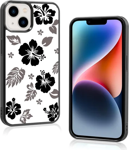 Miniatura 8 de Funda para iPhone 8 Plus y iPhone 7 Plus, linda funda Kawaii azul hibisco hawaiano floral estética floral para niñas preppy mujeres