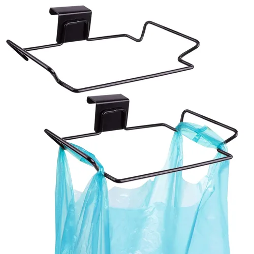 Miniatura 11 de Soporte Grande de Acero Inoxidable para Bolsas de Basura para Puertas y Armarios de Cocina, Negro