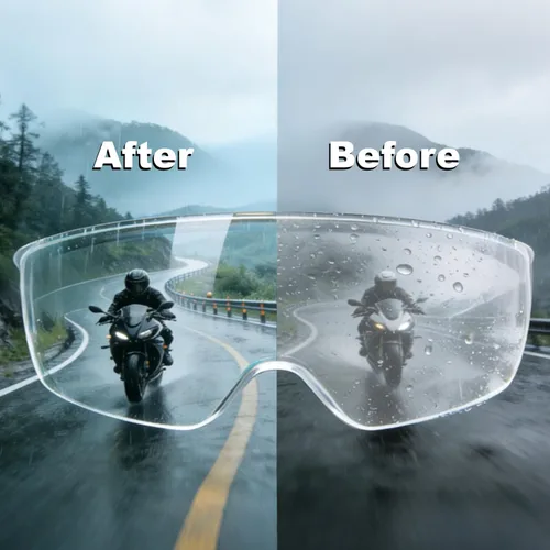 Miniatura 3 de Visera universal para casco de motocicleta, película antivaho y película resistente a la lluvia, 2 piezas, versión grande para lente de casco