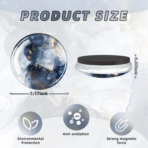Miniatura 2 de Qualsen Imanes para nevera, imanes decorativos de vidrio, bonitos imanes fuertes para refrigerador, pizarra blanca, casillero, aula, cocina, oficina