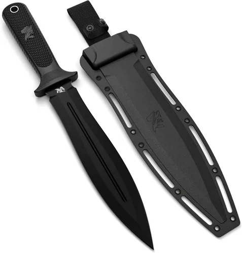 Miniatura 14 de ODENWOLF W-SowCatcher Cuchillo de hoja fija con funda – Cuchillo de caza grande hecho de acero D2 – Cuchillos grandes de hoja fija de doble filo