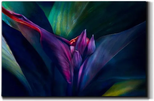 Miniatura 29 de Lienzo de arte de pared de paisaje abstracto con flores y bosque moderno, cuadros de arte para decoración de sala de estar, cocina, baño, oficina